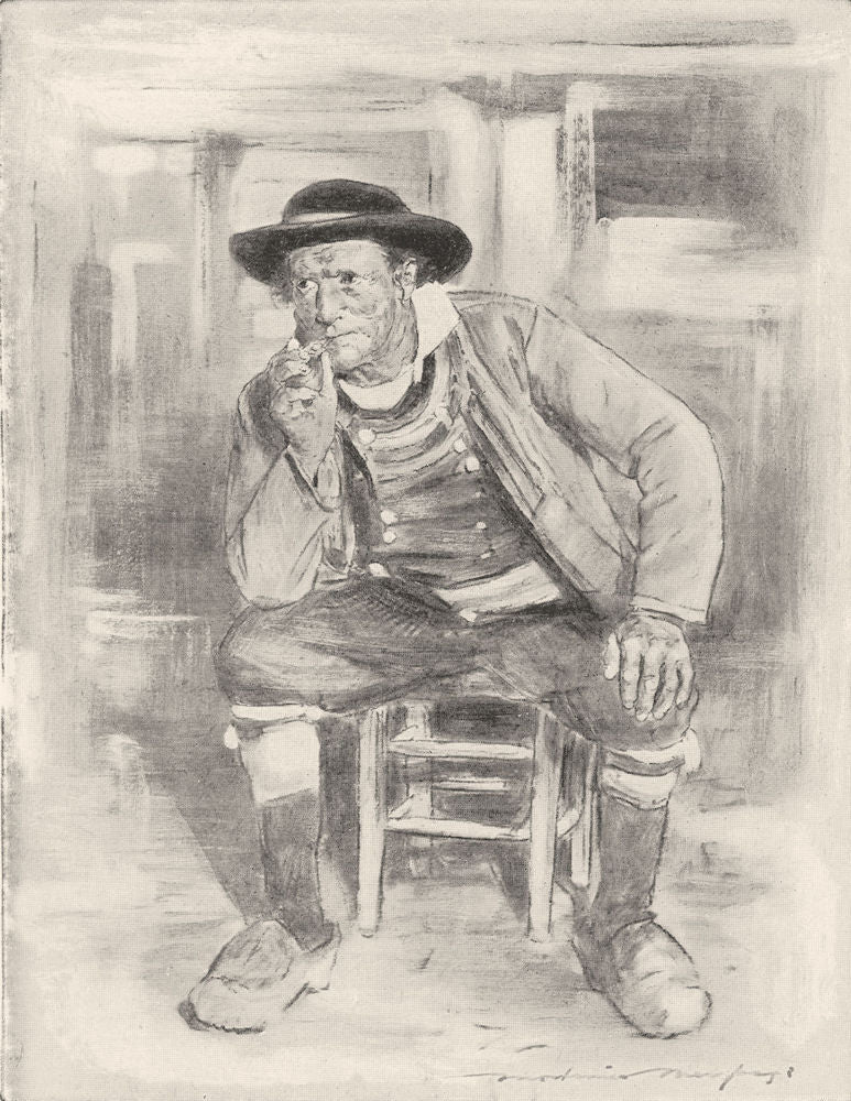 FRANCE. Breton Peasant 1920 old antique vintage print picture